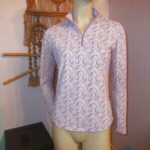IBKUL Women's Top Size XS Vented UPF Cooling Leslie 1/4 Zip Wicking Golf Tennis
